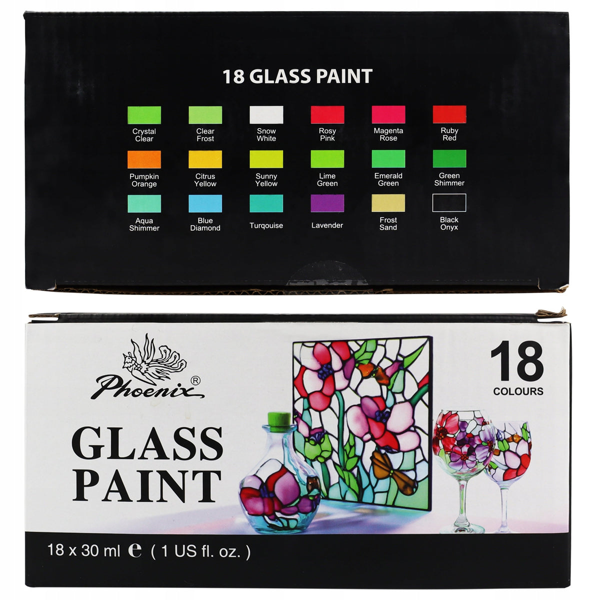 Farby na szkło Phoenix - 18 x 30 ml