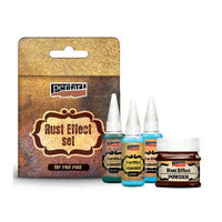 Farby nadające rdzawy efekt Pentart 3 odczynniki x 20 ml  oraz proszek do efektu rdzy 180 g | Artmie