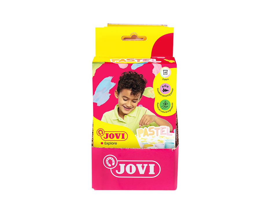 Farby plakatowe JOVI Premium pastelowe 6 x 35 ml z pędzelkiem