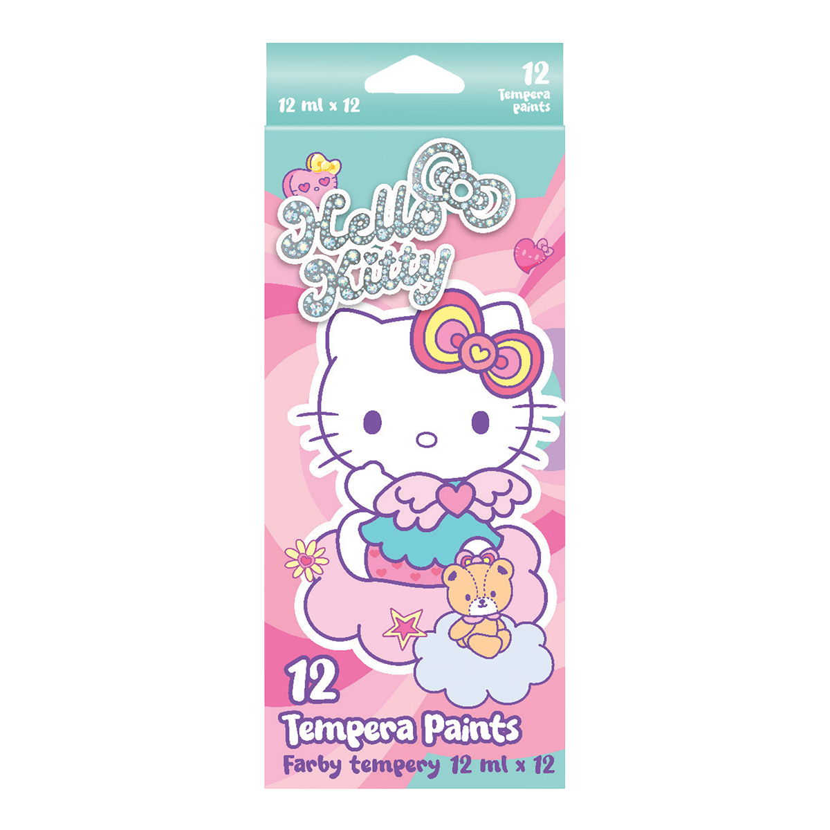 Farby plakatowe w tubkach Colorino Hello Kitty, 12 kolorów