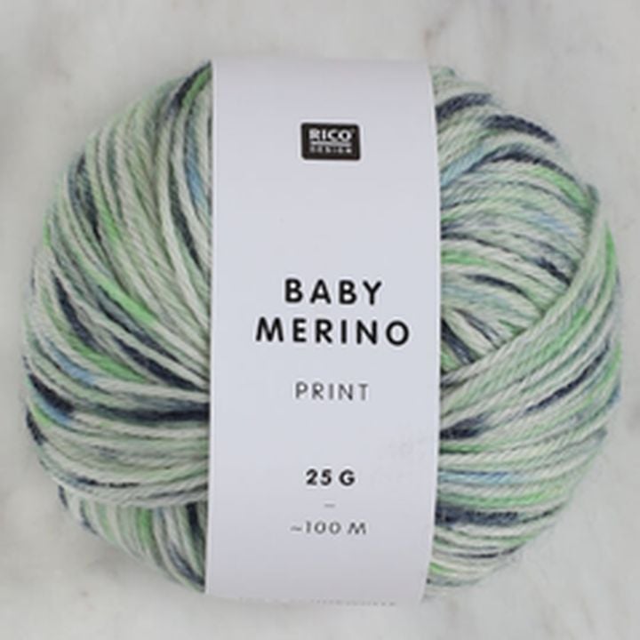 Włóczka Baby merino 100 m wielokolorowa – niebiesko-biały