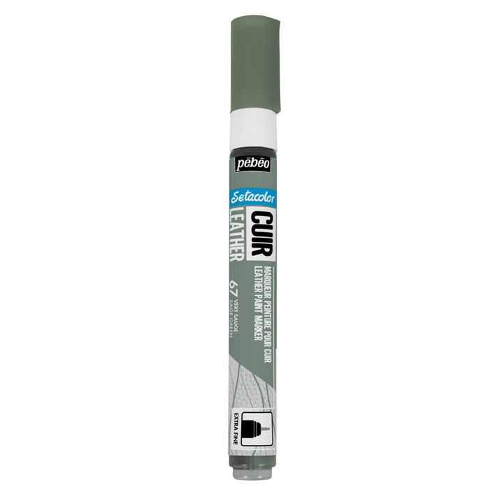 Marker do skóry Pebeo Setacolor extra fine – zielony szałwiowy