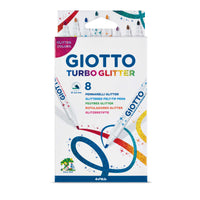 Flamastry brokatowe GIOTTO Turbo Glitter 8 szt. - 2,8 mm