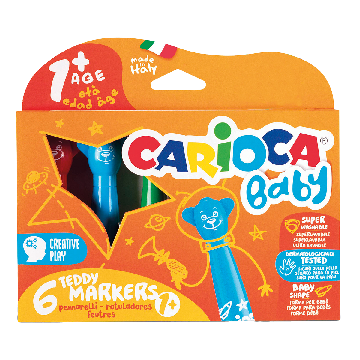 Flamastry Carioca Baby z okrągłą końcówką, mix kolorów