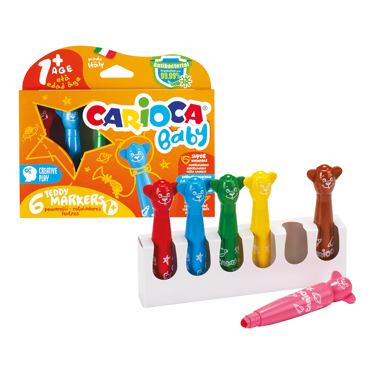 Flamastry Carioca Baby z okrągłą końcówką, mix kolorów