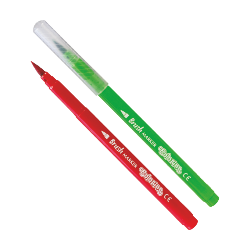 Flamastry Colorino Brush z długą końcówką pędzelkową – 10 kolorów
