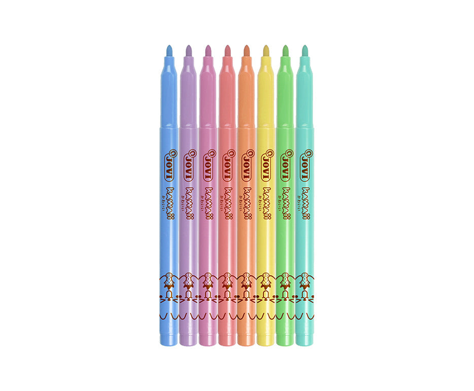 Flamastry dla dzieci JOVI Kawaii / zestaw 8 szt. - 3 mm