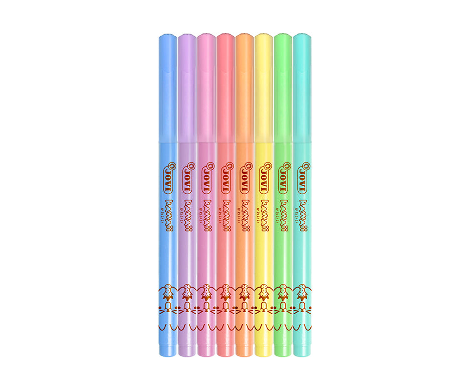 Flamastry dla dzieci JOVI Kawaii / zestaw 8 szt. - 3 mm