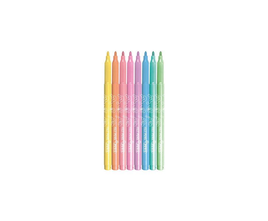 Flamastry dla dzieci JOVI zmywalne pastelowe 3 mm / zestaw 8 szt.