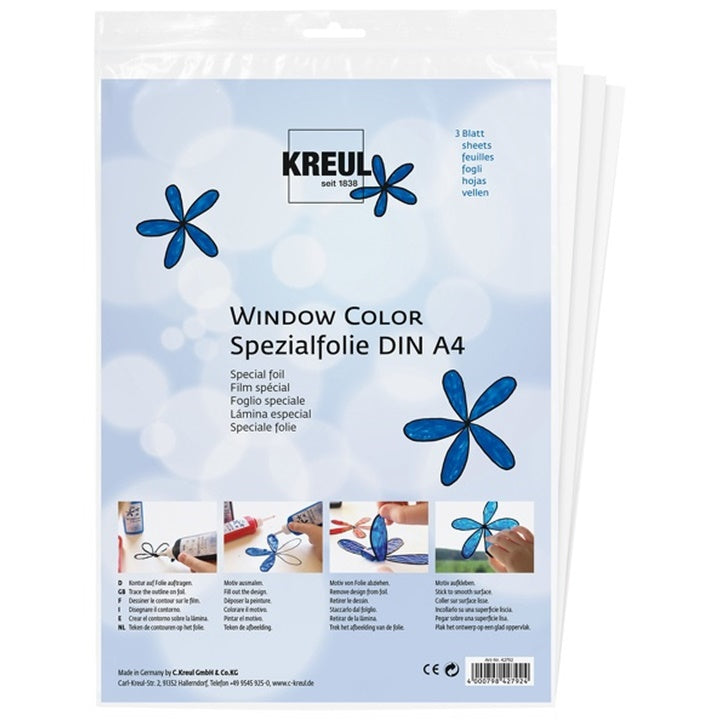 Folia do tworzenia aplikacji na szkło KREUL - 3 arkusze A4 | Artmie