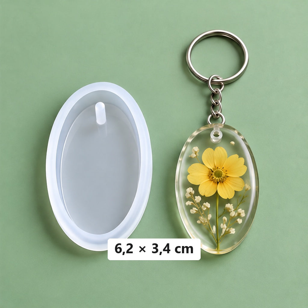 forma owalna 6,2 × 3,4 cm + 3 kółka do breloków