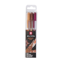 Długopisy żelowe Sakura Gelly Roll METALLIC - 3 szt – nature