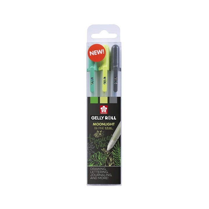 Długopisy żelowe Sakura Gelly Roll MOONLIGHT - 3 szt – botanic