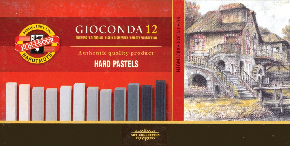 Gioconda Hard Pastels Twarde 8122 - odcienie szarości / 12szt | Artmie