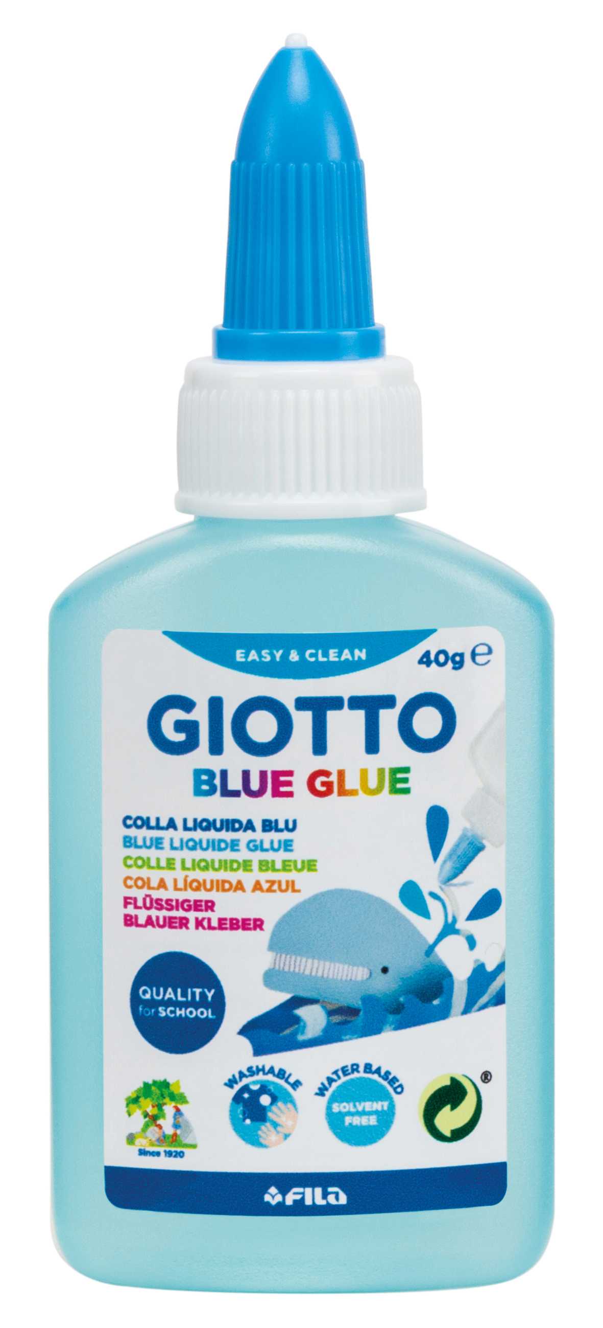 GIOTTO Blue Glue niebieski klej w płynie z precyzyjną końcówką 40 ml