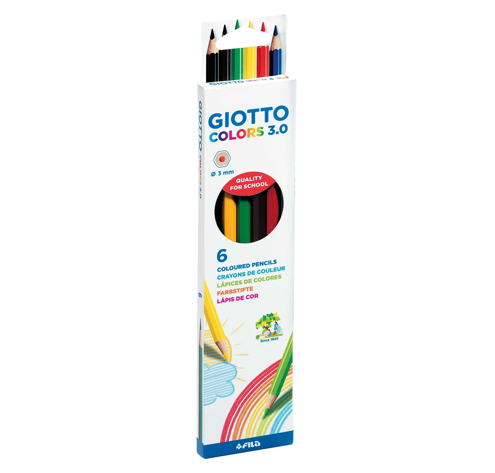 Kredki sześciokątne GIOTTO Colors 3.0 – 6 szt.