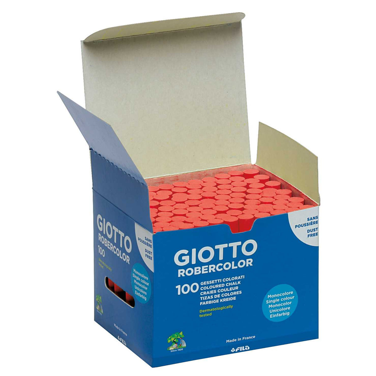 Kreda bezpyłowa GIOTTO Robercolor 100 szt. – czerwone