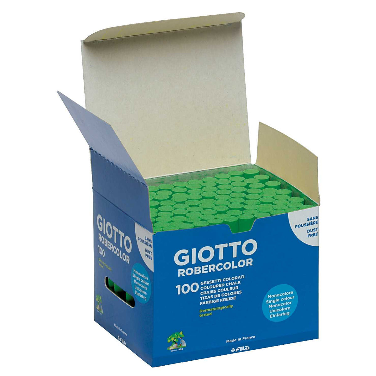 Kreda bezpyłowa GIOTTO Robercolor 100 szt. – zielone