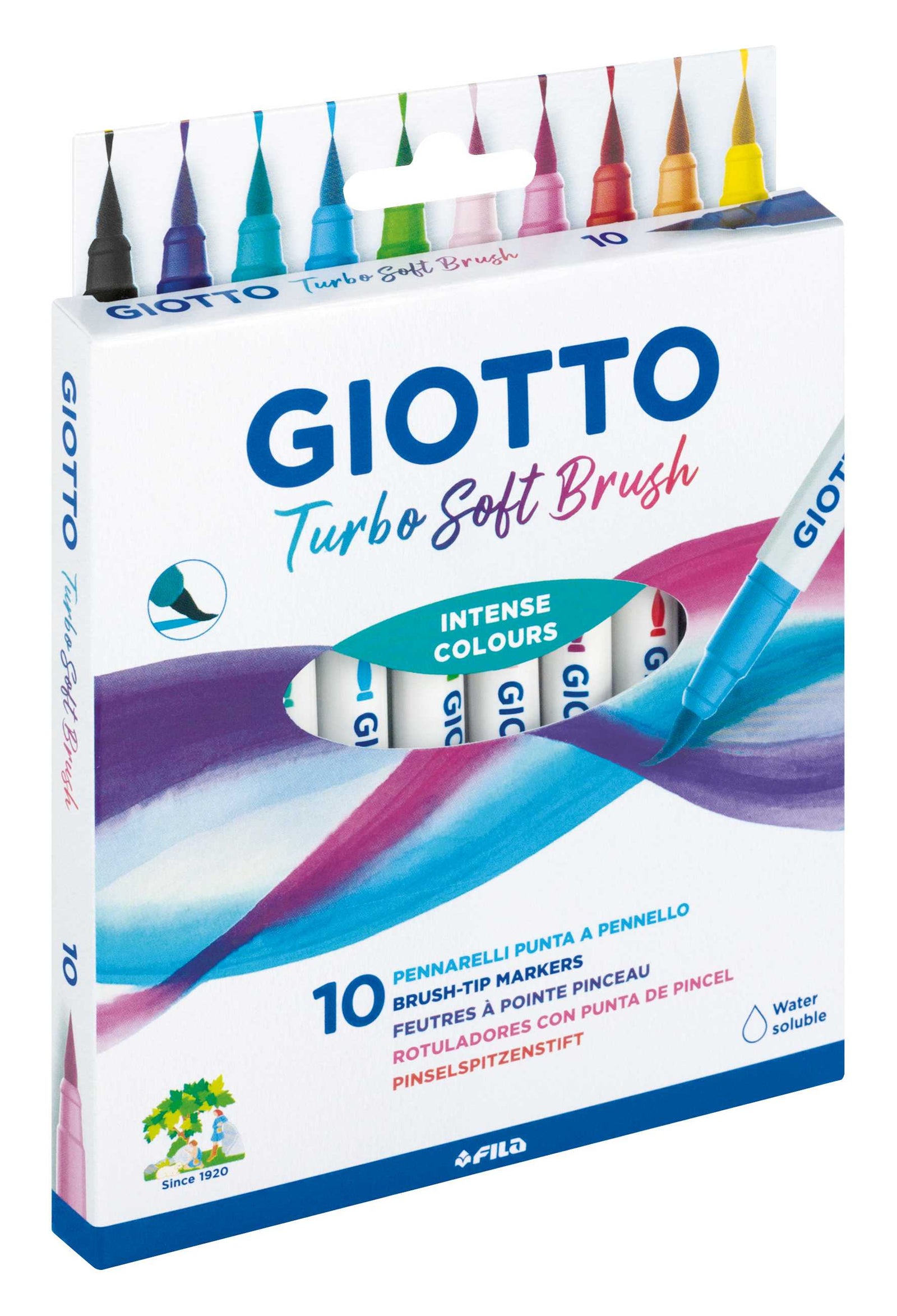 Pisaki pędzelkowe GIOTTO Turbo Soft Brush - 10 szt.