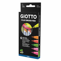 Pisaki pędzelkowe GIOTTO Turbo Soft Brush Fluo 6 szt.