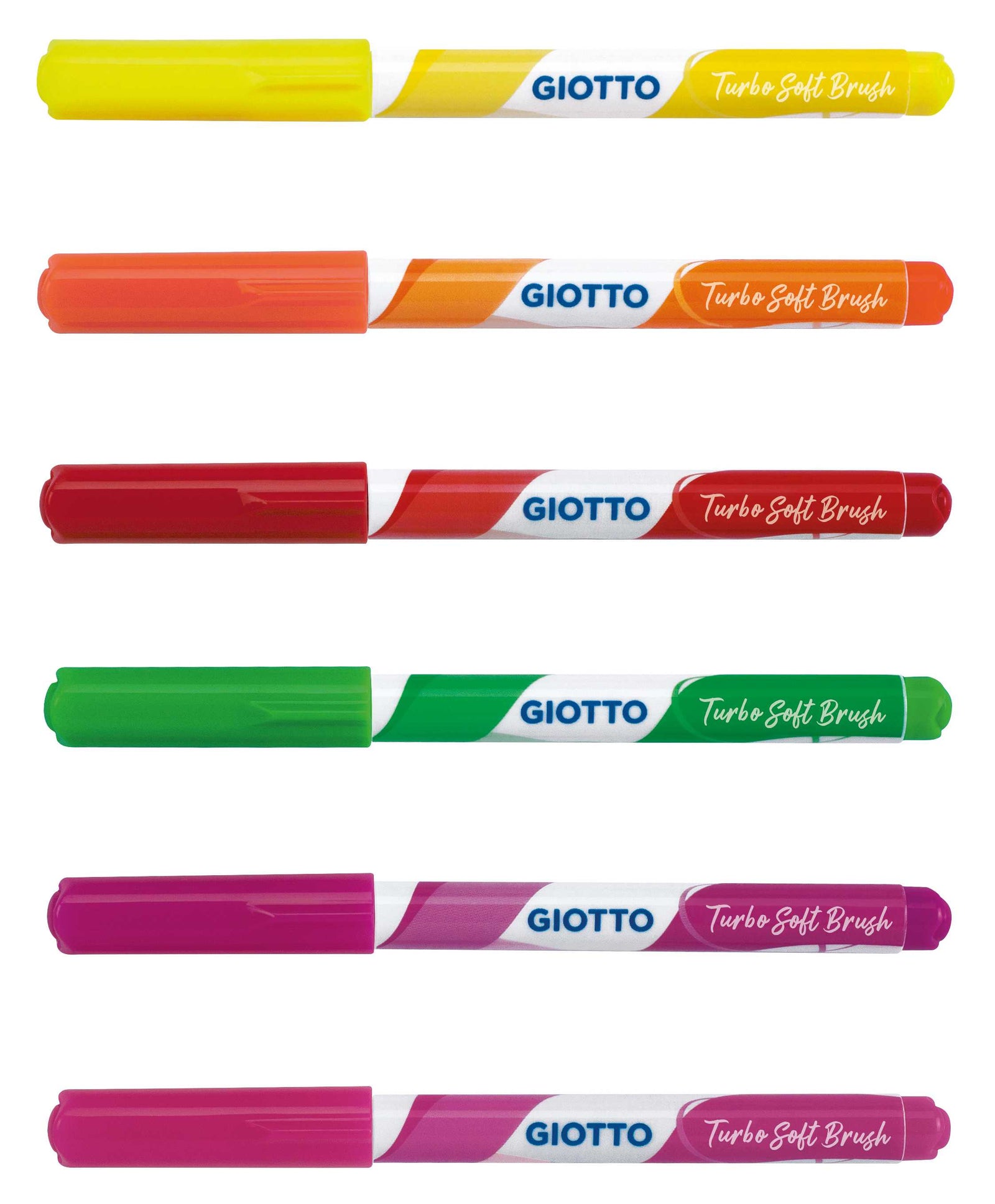 Pisaki pędzelkowe GIOTTO Turbo Soft Brush Fluo 6 szt.