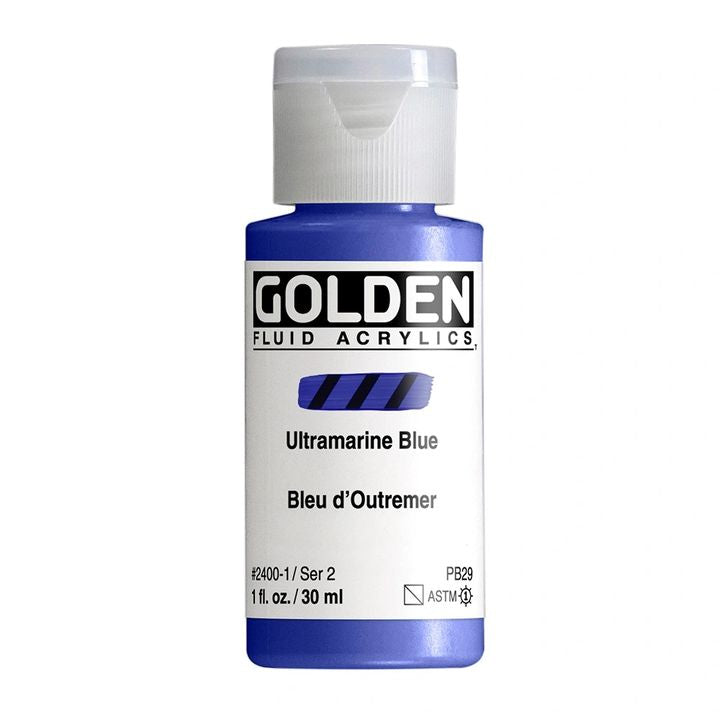 Farba akrylowa GOLDEN Fluid 30 ml – 2400 niebieski ultramarynowy