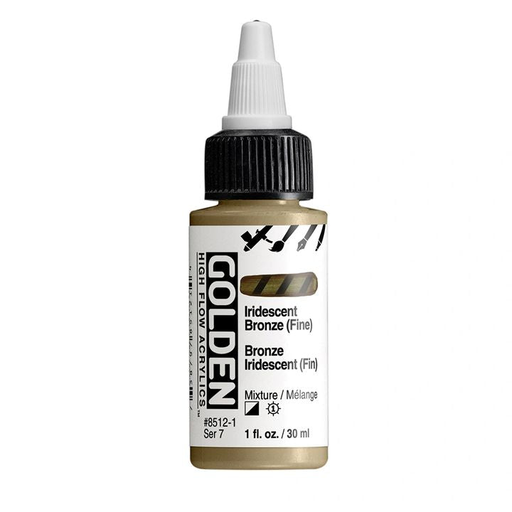 Farba akrylowa GOLDEN High Flow Iridescent 30 ml – 8512 brąz drobny