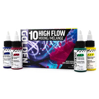 GOLDEN High Flow zestaw farb akrylowych Mixing 10 x 30 ml