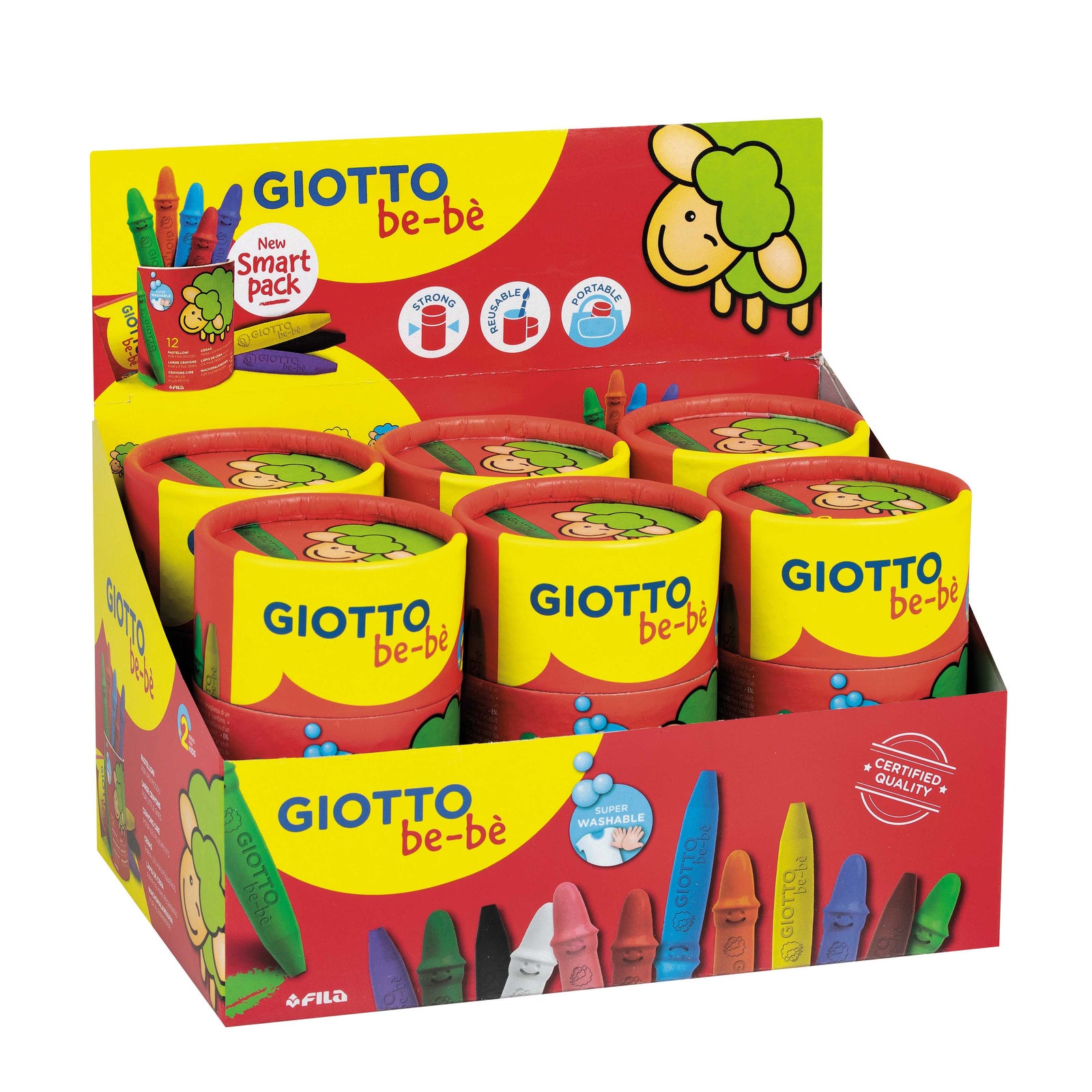 Grube kredki woskowe GIOTTO be-be 12 szt. w tekturowej tubie