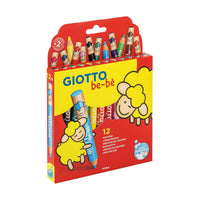 Grube okrągłe kredki GIOTTO Be-Be – 12 kolorów