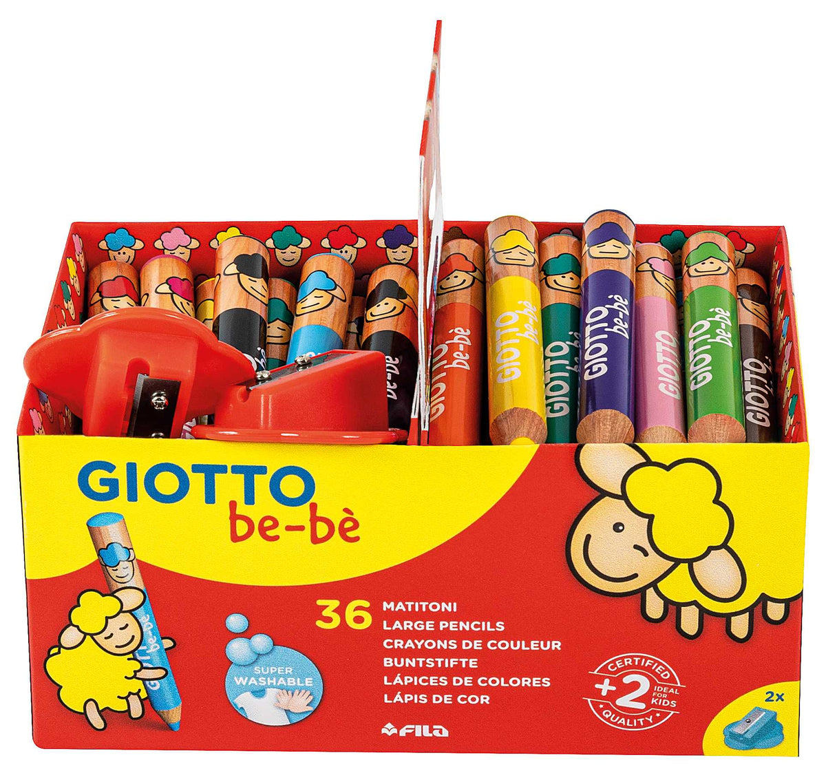 Grube okrągłe kredki ołówkowe GIOTTO be-bè opakowanie szkolne
