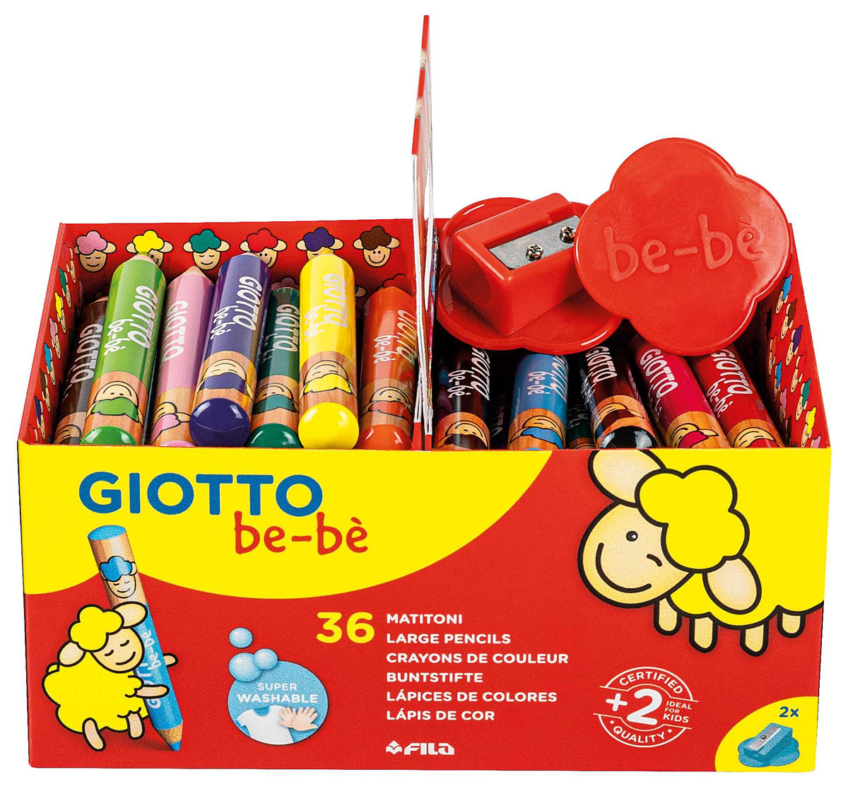 Grube okrągłe kredki ołówkowe GIOTTO be-bè opakowanie szkolne