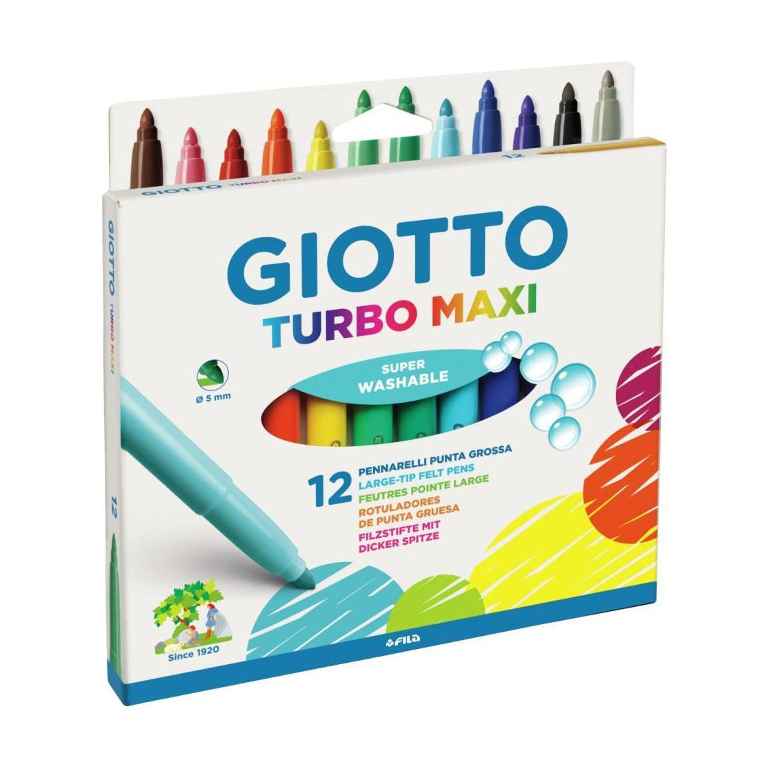 Grube zmywalne flamastry GIOTTO Turbo Maxi 5 mm