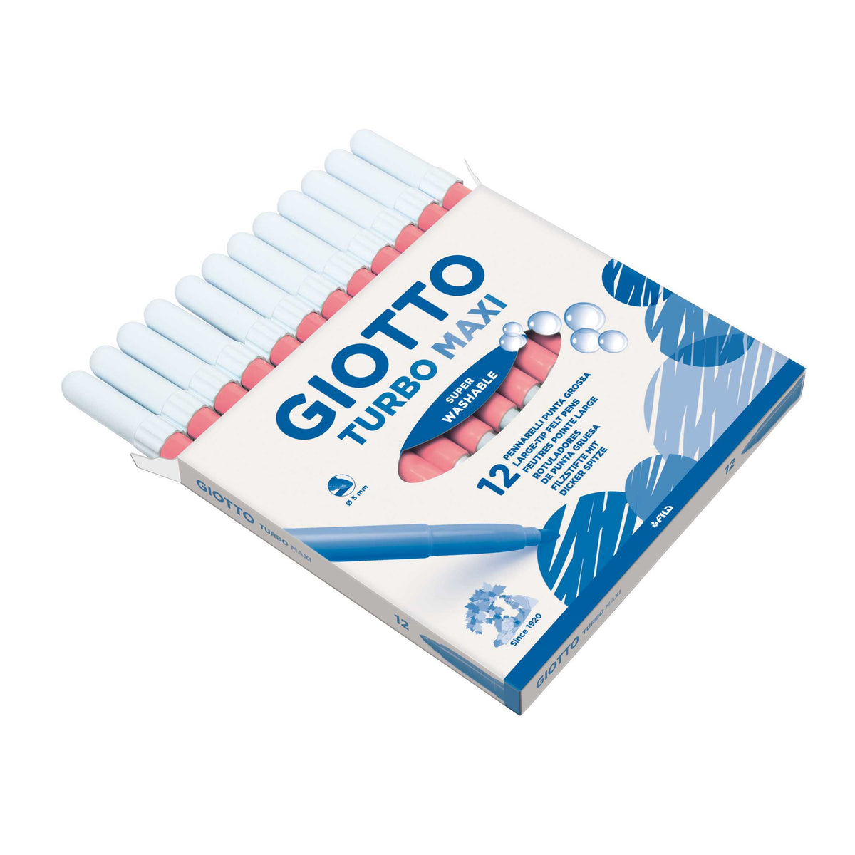 Grube zmywalne flamastry GIOTTO Turbo Maxi 5 mm – różowy