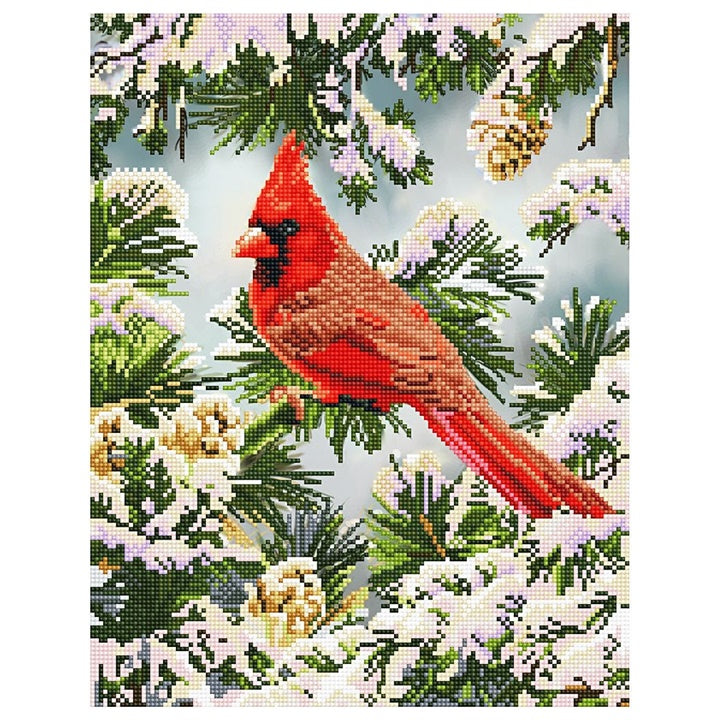 Haft diamentowy błyszczący obraz - Good Fortune Cardinal 35,5 x 45,5 cm | artmie.pl