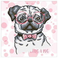 Haft diamentowy błyszczący obraz - Pug 35 x 35 cm | artmie.pl