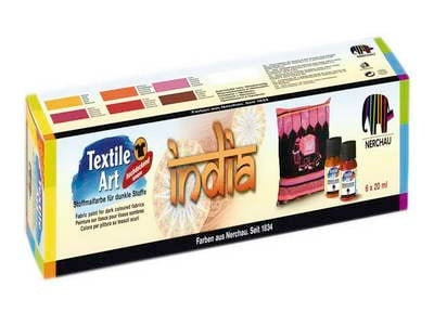 INDIA Zestaw farb do tekstyliów 6x20ml | Artmie