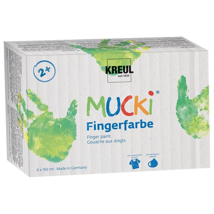 Jasne farby do malowania palcami MUCKI - KREUL / zestaw 6 x 150 ml | Artmie