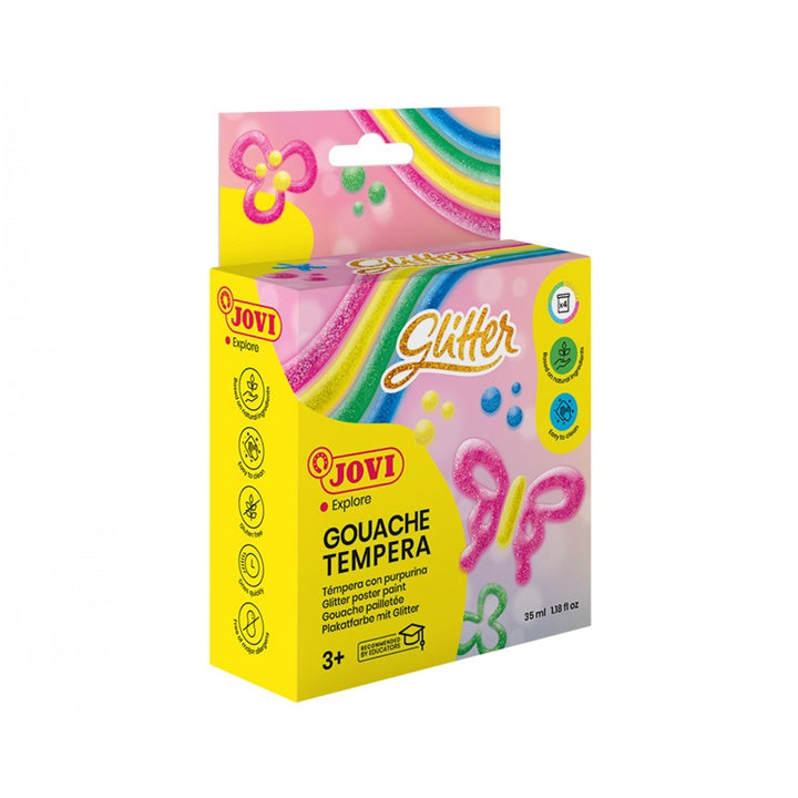 JOVI Farby temperowe brokatowe 4x35 ml | Artmie