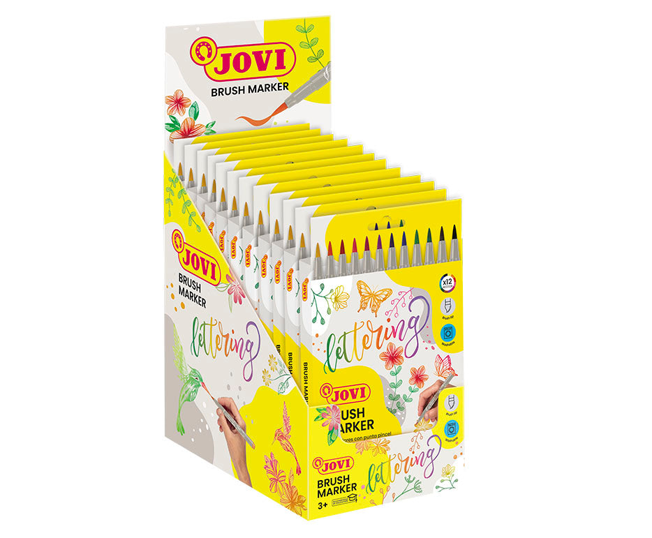 JOVI Lettering pisaki akwarelowe z pędzelkową końcówką 12 szt.
