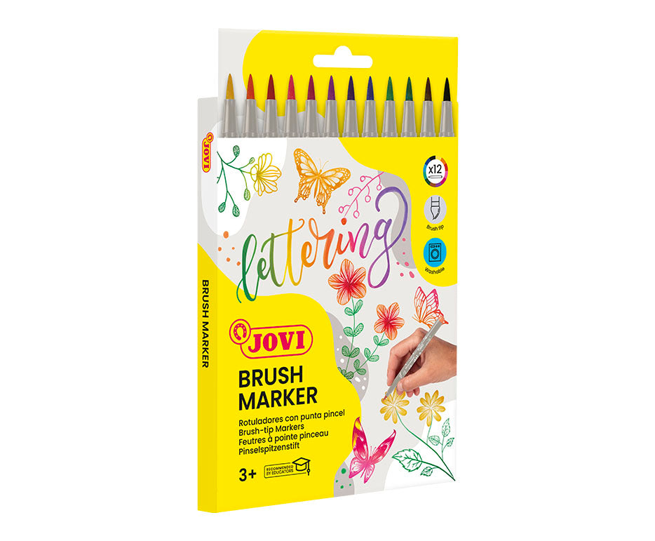 JOVI Lettering pisaki akwarelowe z pędzelkową końcówką 12 szt.