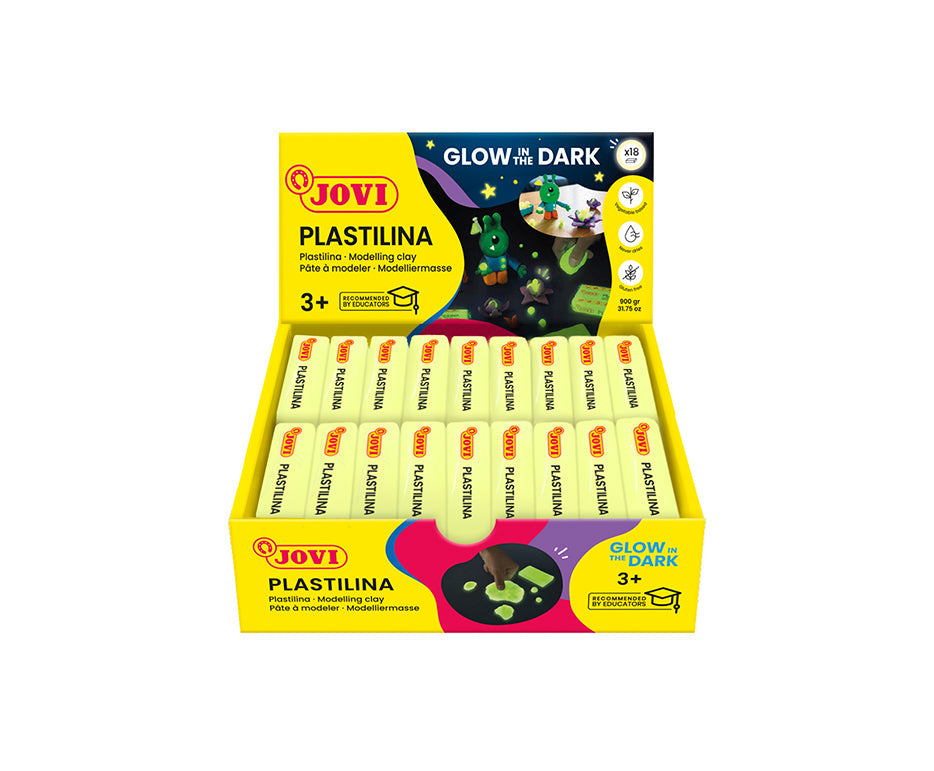 JOVI naturalna plastelina świecąca w ciemności 18 x 50 g