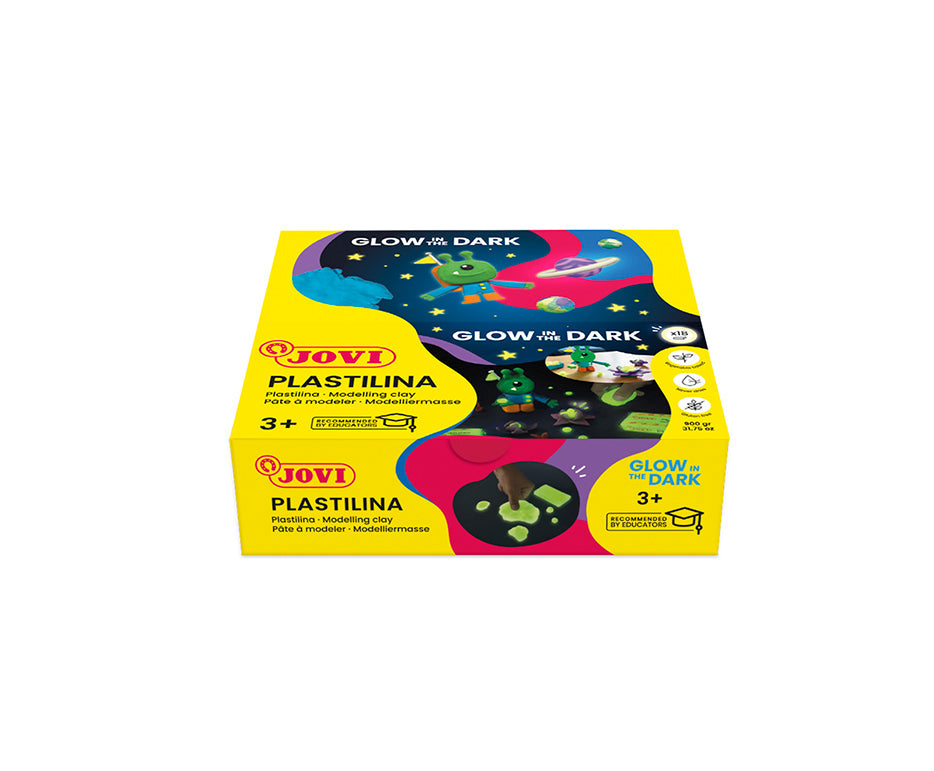 JOVI naturalna plastelina świecąca w ciemności 18 x 50 g