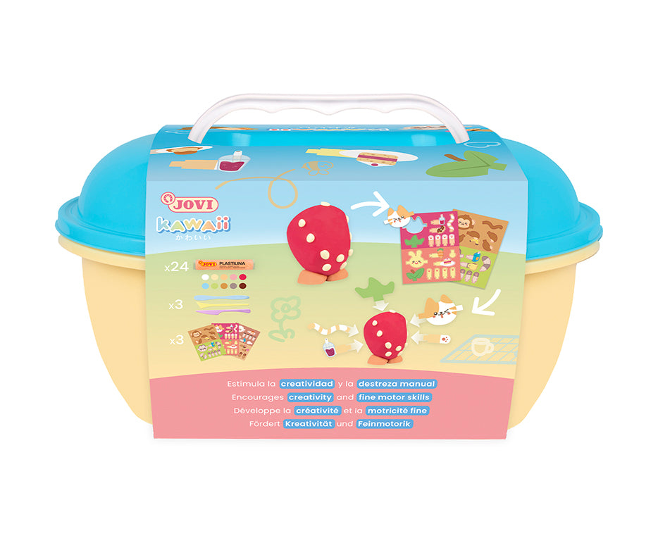 JOVI Play&Fun Kawaii naturalna plastelina w kuferku – zestaw z akcesoriami