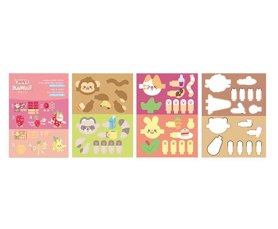 JOVI Play&Fun Kawaii naturalna plastelina w kuferku – zestaw z akcesoriami