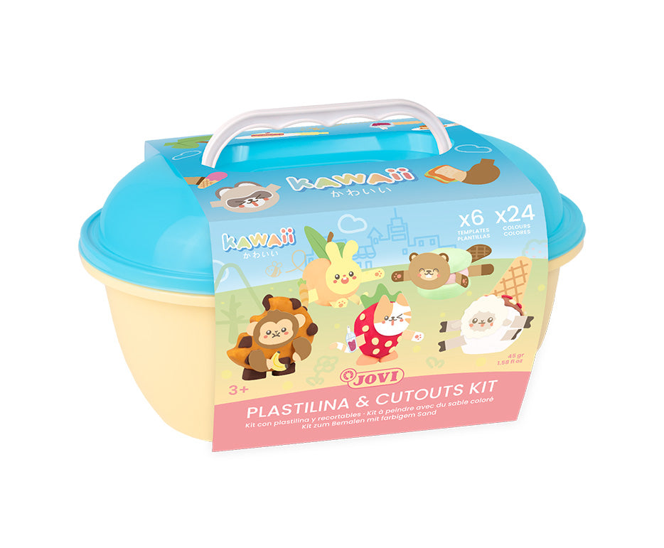 JOVI Play&Fun Kawaii naturalna plastelina w kuferku – zestaw z akcesoriami