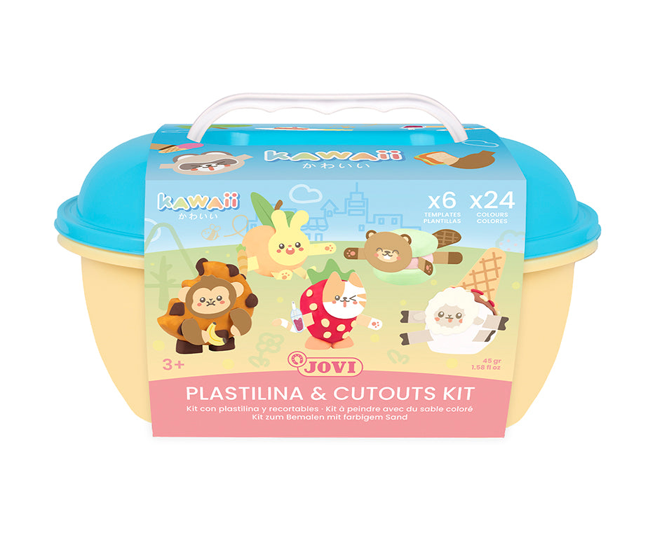 JOVI Play&Fun Kawaii naturalna plastelina w kuferku – zestaw z akcesoriami