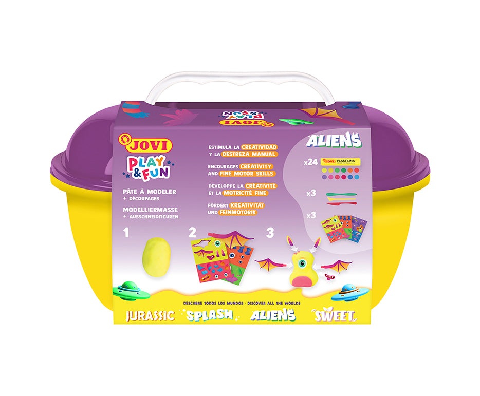 JOVI Play&Fun naturalna plastelina w kuferku Aliens - 50 szt.