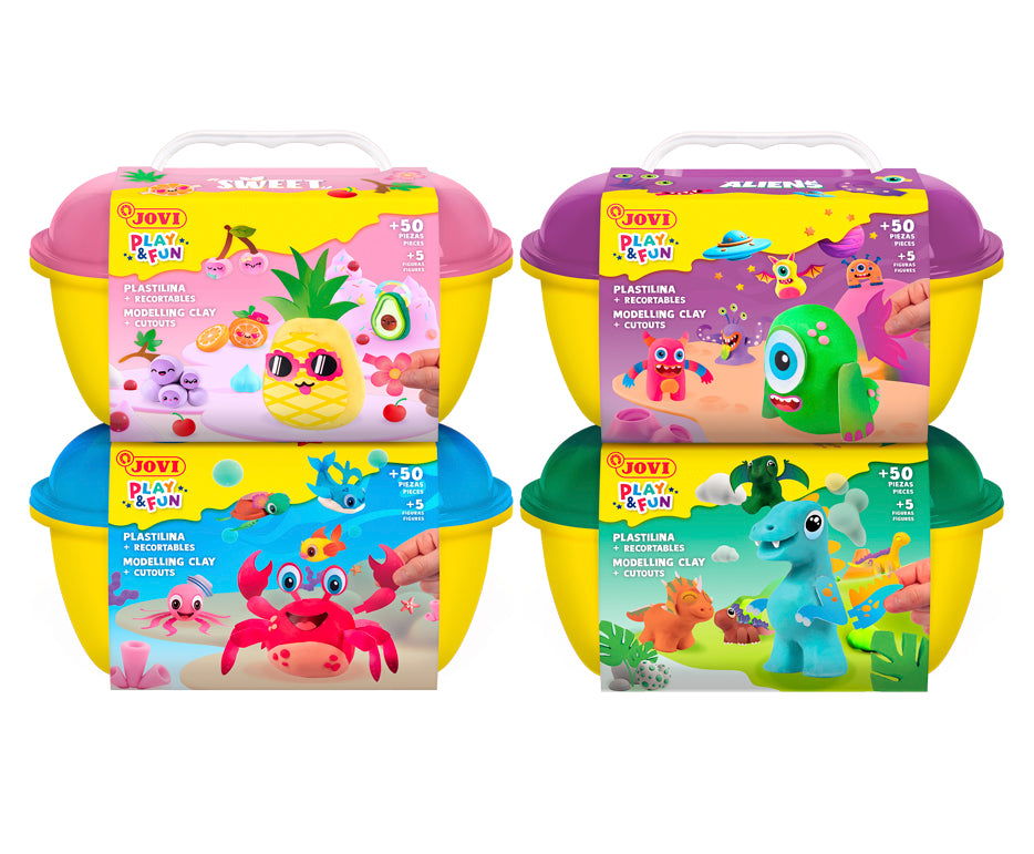 JOVI Play&Fun naturalna plastelina w kuferku Aliens - 50 szt.
