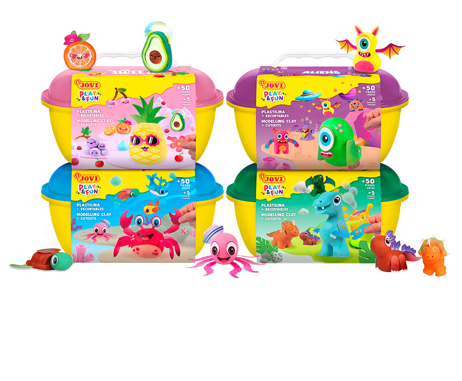 JOVI Play&Fun naturalna plastelina w kuferku Aliens - 50 szt.
